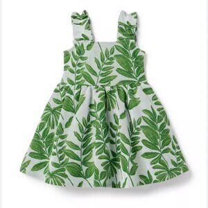 Janie and Jack Greem Palm Jacquard Dress